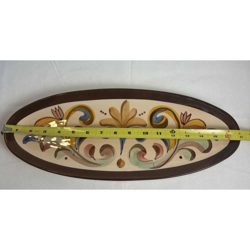 Vicki Carroll Ceramic Fish Platter Sil Vous Plait Magnolia Lane 17x6.5 Oval
